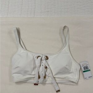 Michael Kors White Lace-Up bikini top and bottoms